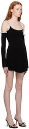 MACH & MACH Black Crystal Tube Minidress