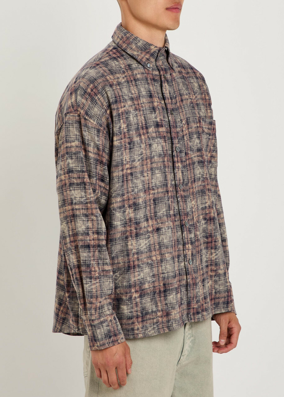 Picante Rocco Checked Cotton Shirt Brown