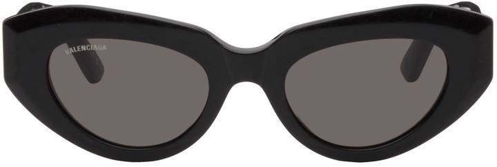 Photo: Balenciaga Black Rive Gauche Cat Sunglasses