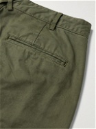 Alex Mill - Cropped Tapered Cotton-Blend Twill Chinos - Green