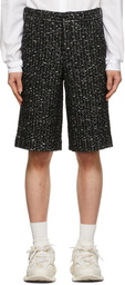 Comme des Garçons Homme Plus Black & Silver Tweed Shorts