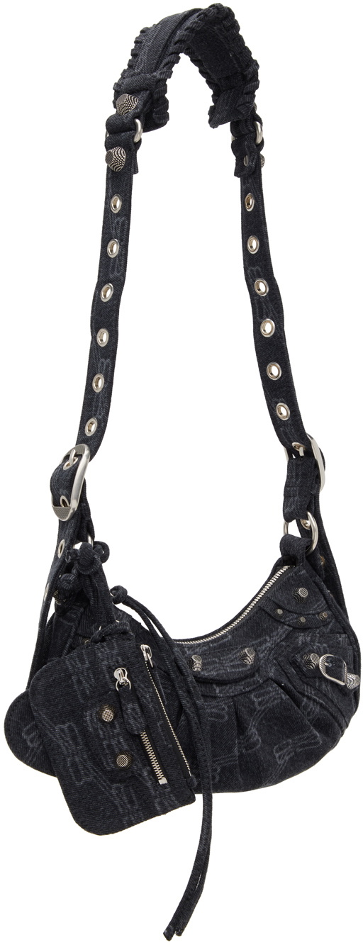 BALENCIAGA Le Cagole mini studded crinkledleather shoulder bag   NETAPORTER