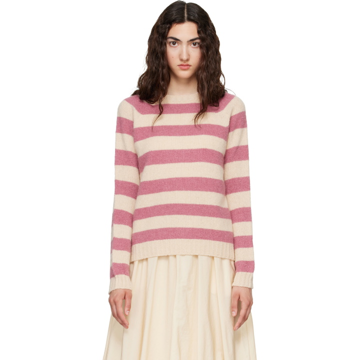 Photo: Weekend Max Mara Pink & Off-White Ghiacci Sweater