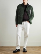 Mr P. - Full-Grain Leather-Trimmed Suede Chore Jacket - Green