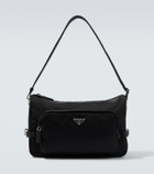 Prada Large leather-trimmed shoulder bag