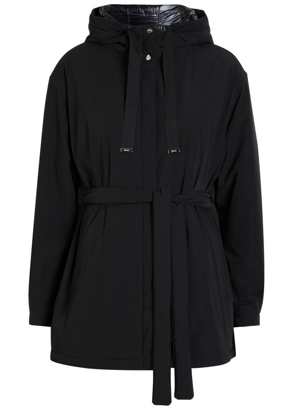 Photo: Herno Hooded Belted Shell Jacket Black