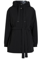 Herno Hooded Belted Shell Jacket Black