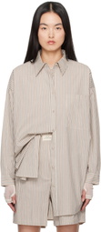 Silk Laundry Beige Cotton Round Shirt