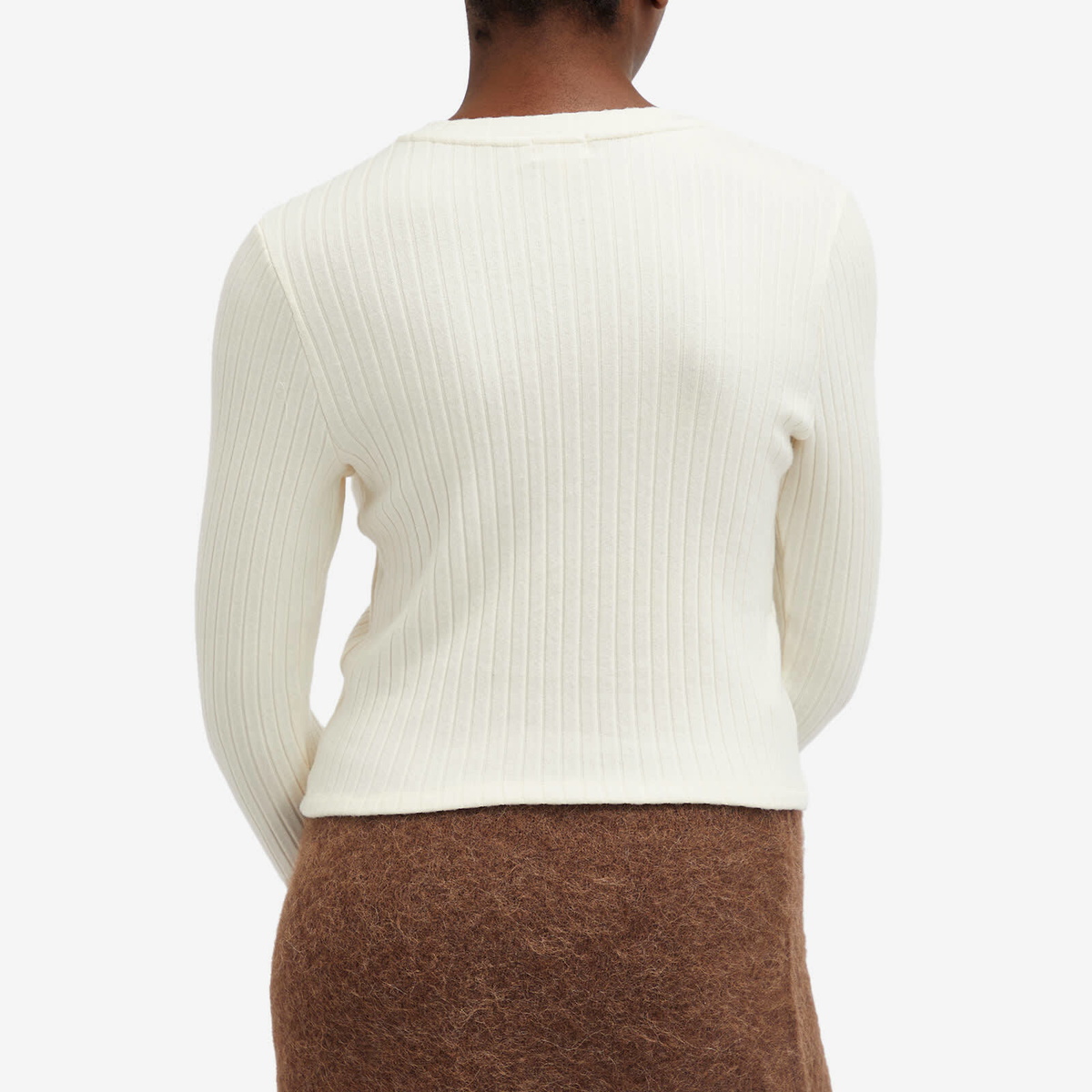 DONNI. Women's Sweater Rib Cardigan in Creme