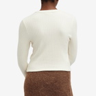 DONNI. Women's Sweater Rib Cardigan in Creme