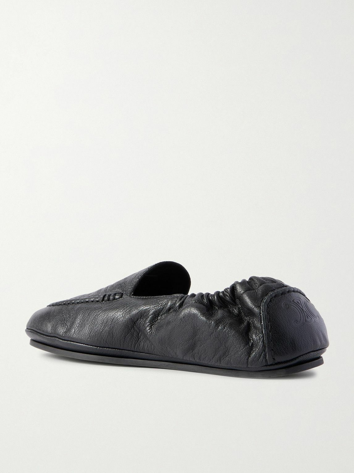 CELINE - Logo-Appliquéd Leather Loafers - Black