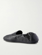 CELINE - Logo-Appliquéd Leather Loafers - Black