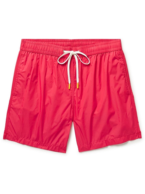 Photo: Hartford - Mid-Length Recycled Swim Shorts - Red