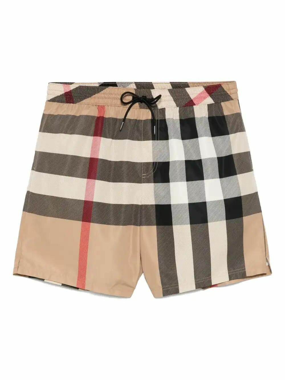 Burberry Classic Caro Patch Purple Navy White Swim Shorts