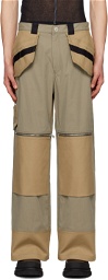Dion Lee Taupe Straight-Leg Cargo Pants
