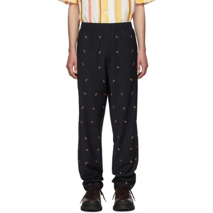 Photo: Tibi SSENSE Exclusive Navy Ant Pull On Trousers