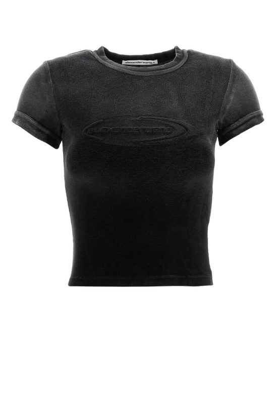 Photo: T by Alexander Wang Black Stretch Terry Fabric T-shirt