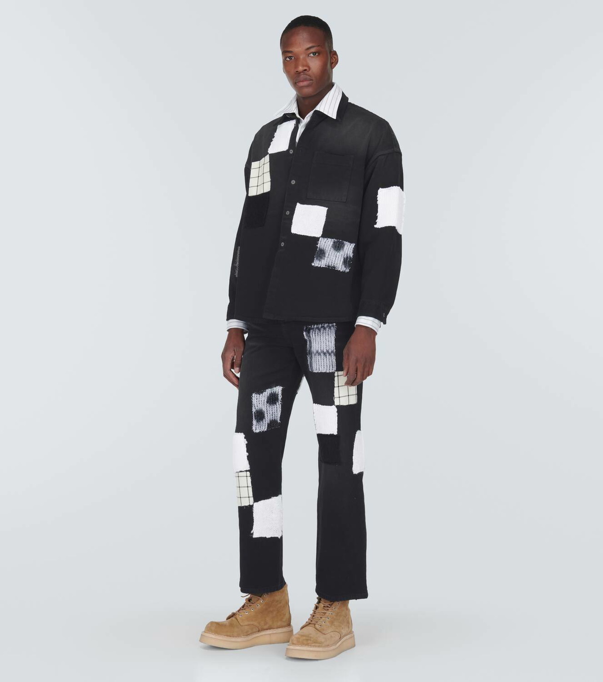 【MARNI】 Patch-applique wide-leg jeans Marni Patch-appliqué wide-leg jeans Marni