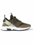 TOM FORD - Jago Neoprene, Suede and Leather Sneakers - Green