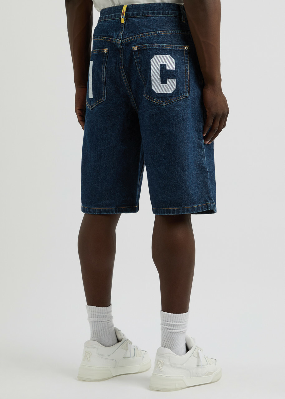 Ice Cream Running Dog Denim Shorts Indigo ICECREAM