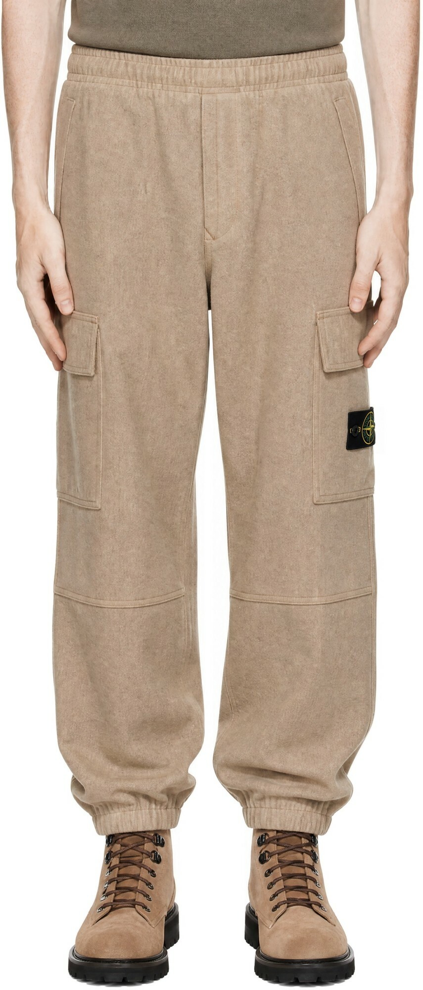 Stone Island Brown Wool Nylon Flannel-TC Cargo Pants