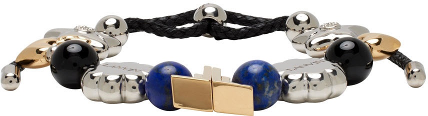 Photo: Lanvin Gold & Silver Metallic Beads Cord Bracelet