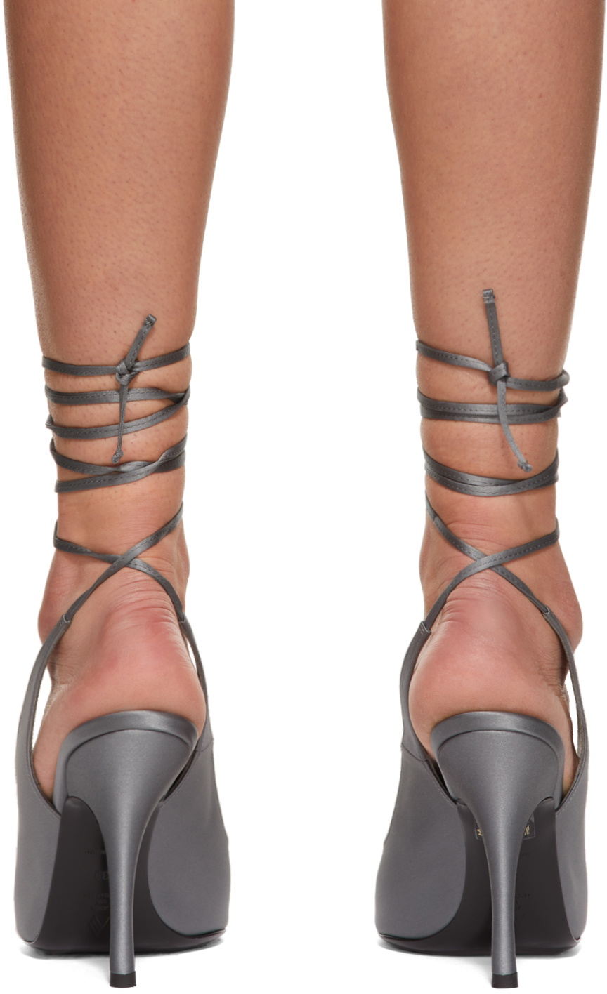 The Attico Silk Venus Slingback Heels The Attico