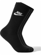 Nike - Three-Pack Nike Sportswear Everyday Essential Recycled Dri-FIT Socks - Black