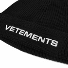 Vetements Women's Logo Beanie Hat in Black