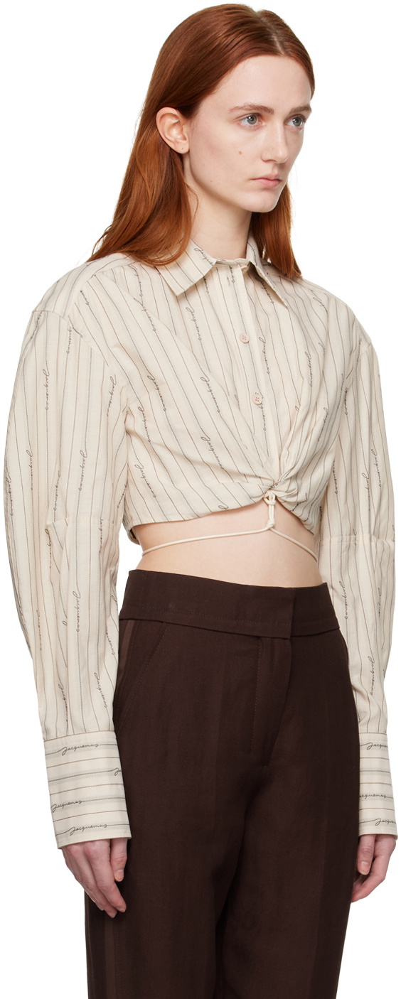 Jacquemus Beige Le Raphia 'La Chemise Plidao' Shirt Jacquemus