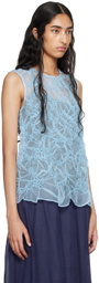 Cecilie Bahnsen Blue Utania Tank Top