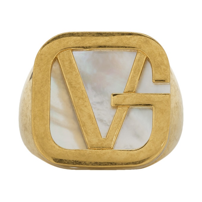 Photo: Versace Gold GV Pearl Ring