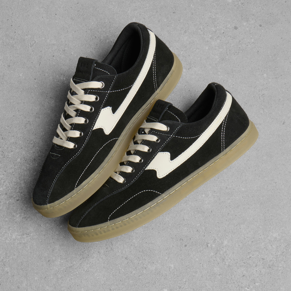 Stepney Workers Club Men's Surma S-Strike Suede Sneaker in Black/Ecru