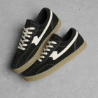 Stepney Workers Club Men's Surma S-Strike Suede Sneaker in Black/Ecru