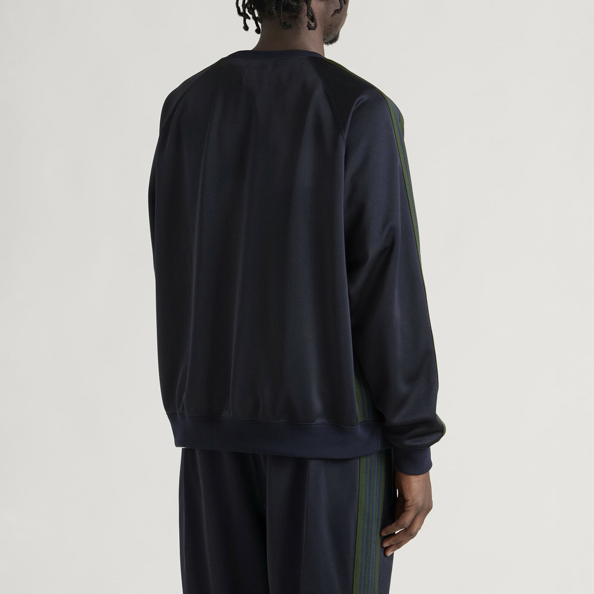 Needles Men's Poly Smooth Crew Neck Sweatshirt in Navy