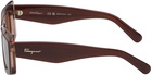 Ferragamo Brown Rectangular Sunglasses