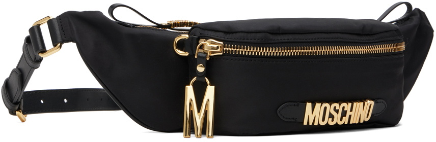 Moschino Black Multipocket Nylon Belt Bag