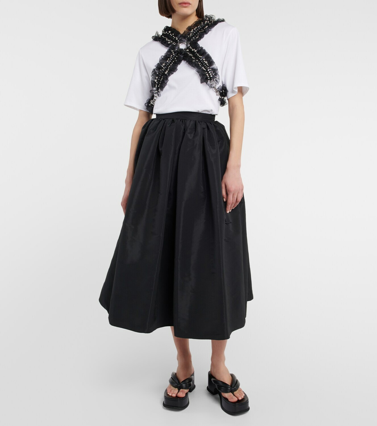 Noir Kei Ninomiya - Embellished harness-detail top