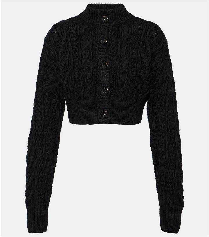 Photo: Emilia Wickstead Aleph cropped cable-knit wool cardigan
