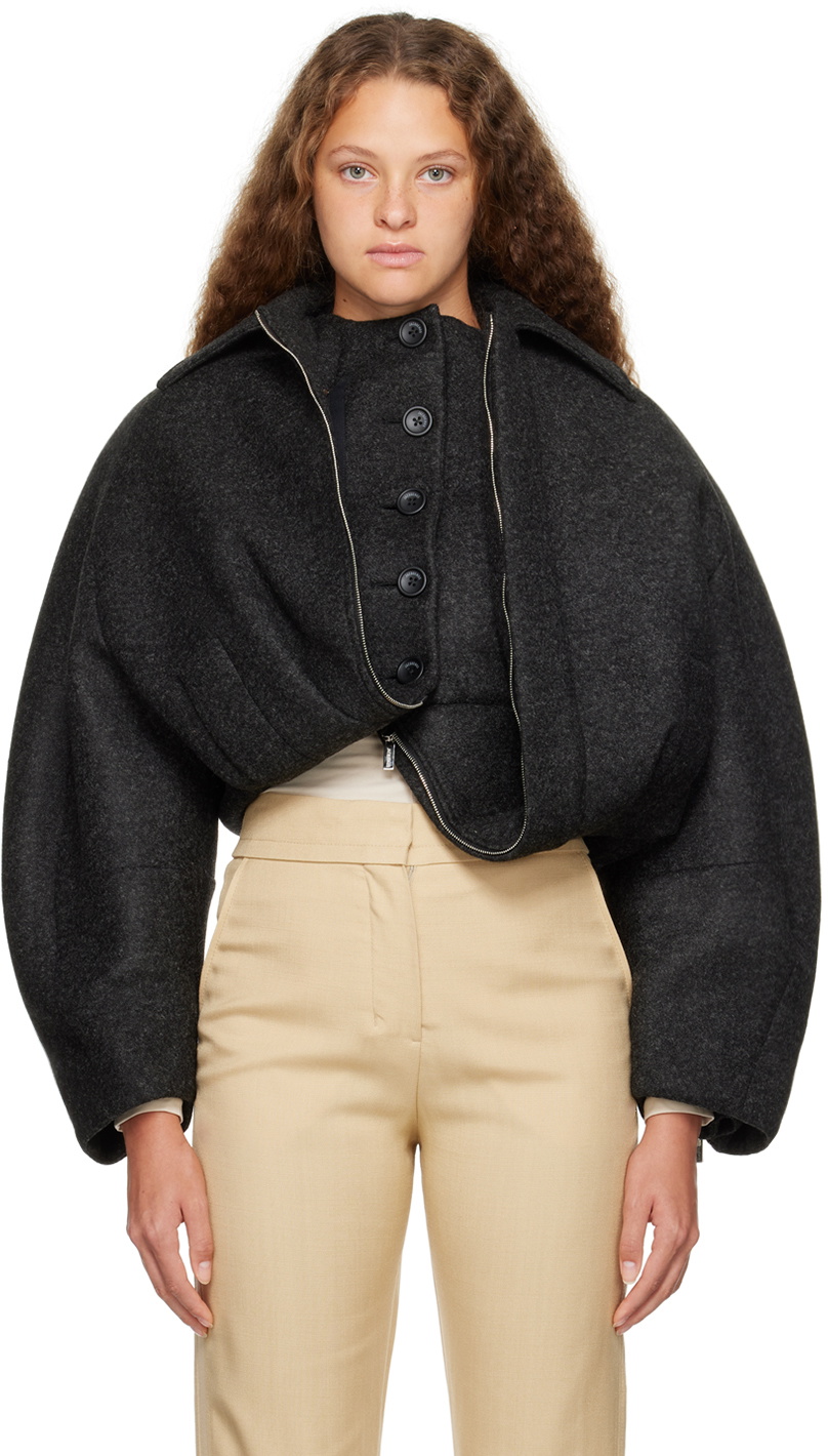 Jacquemus Gray Le Chouchou 'Le Manteau Feltro' Jacket Jacquemus