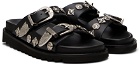 Toga Pulla Black Double Buckle Charms Sandals