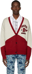 Rhude Off-White & Red Grand Prix Cardigan