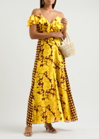 Diane Von Furstenberg Aya Printed Chiffon Maxi Dress Yellow