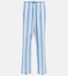 Toteme - Striped cotton and silk pants