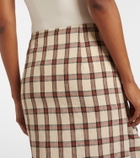 Róhe Checked linen midi skirt