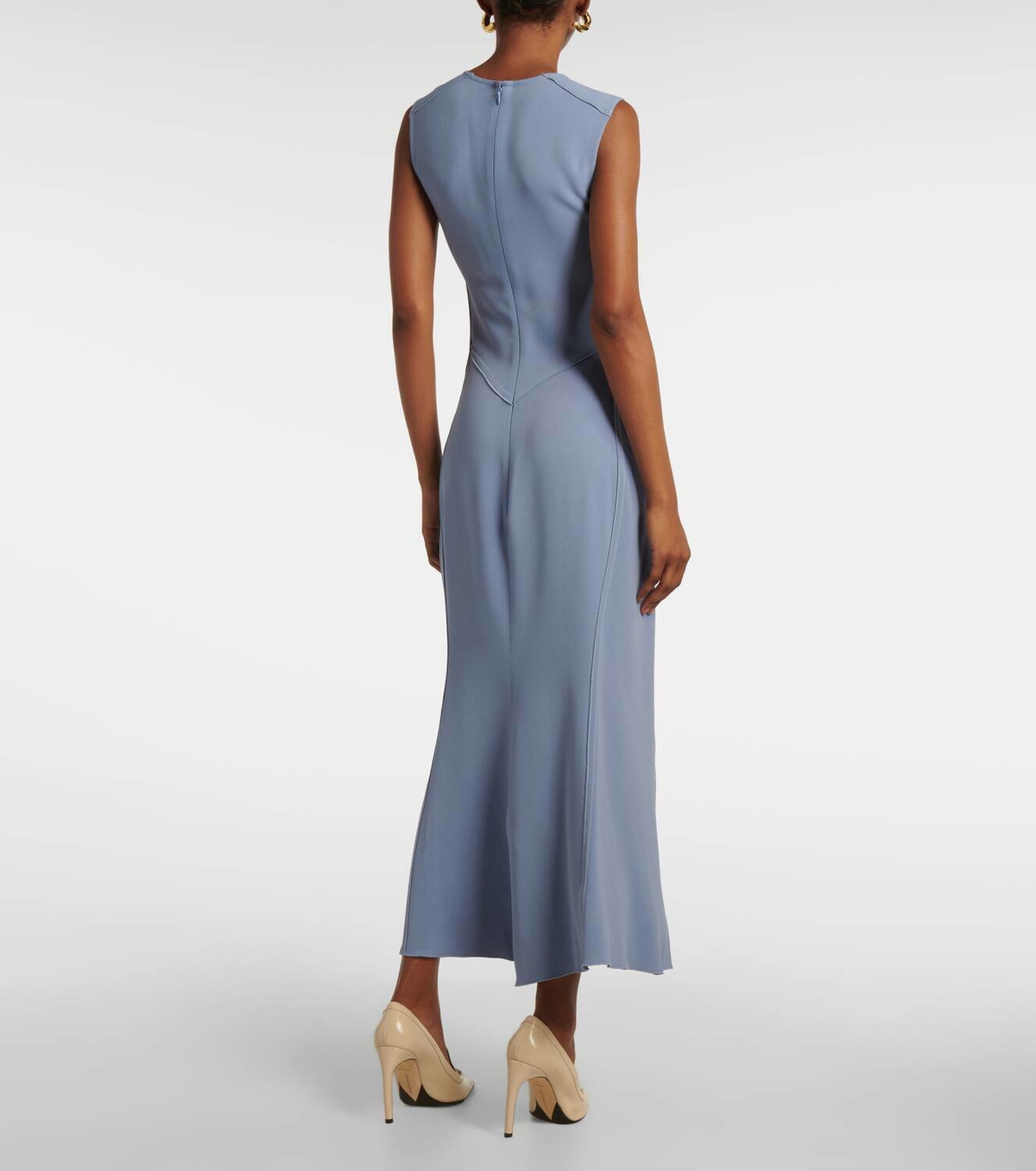 knee length dresses for ladies Victoria Beckham Gathered Waist Midi Dress – Michele Franzese main image 1