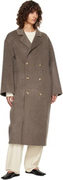 Loulou de Saison Taupe Borneo LDS Wool Drap Coat