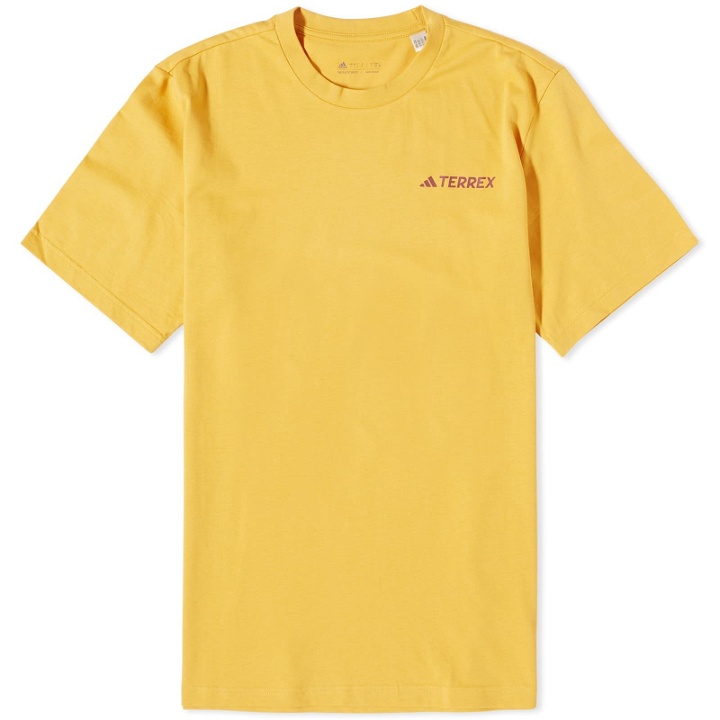 Photo: Adidas Men's Terrex Mountain 2.0 T-Shirt in Preloved Yellow