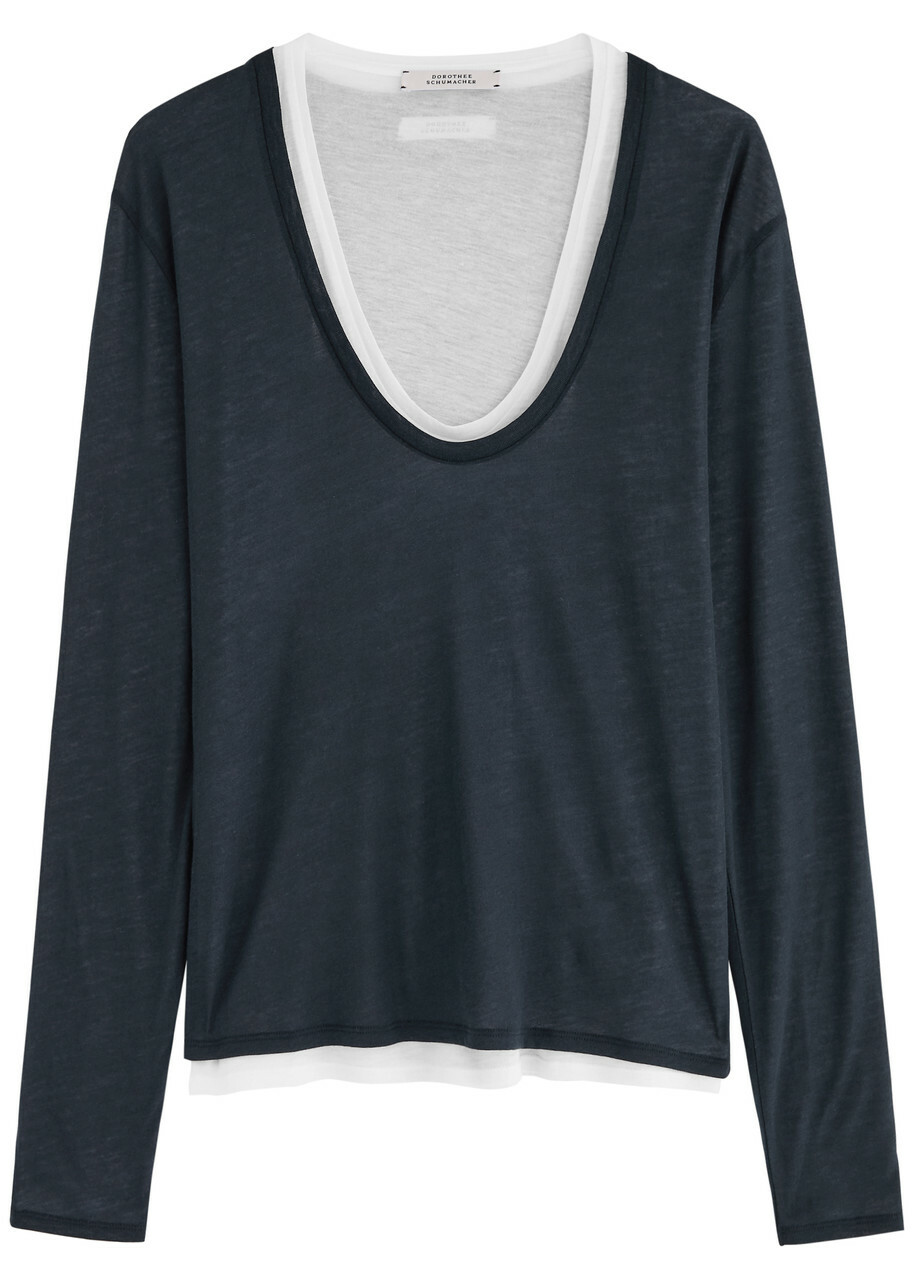 Dorothee Schumacher Layer Love Jersey top Navy