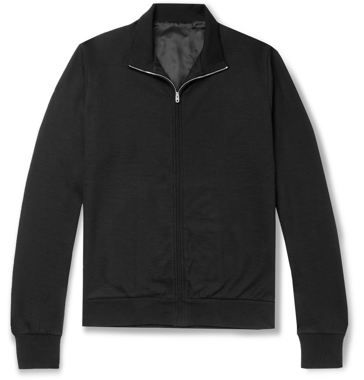 Photo: The Row - Howard Cotton and Cashmere-Blend Zip-Up Jacket - Black